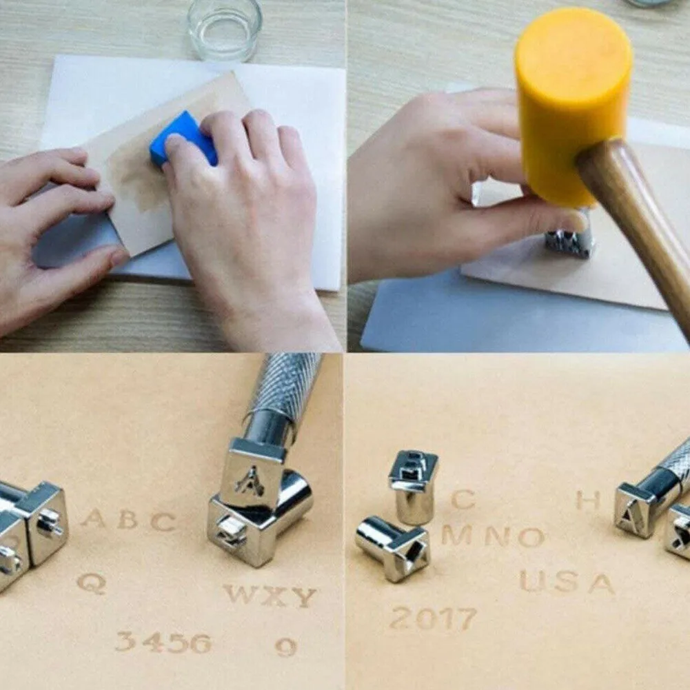 36pcs Metal Stamp Set 4mm 6mm Alphabet Letter Number Punch Kit For Leather Wood Gold Silver Copper Crafting Hand Tools