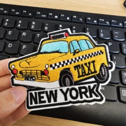 1PC New York Taxi Travel Embroidered Patch NY City Sign Badge DIY Gift Iron On Patches For Clothes Cap Bag Jacket Trucker Hat
