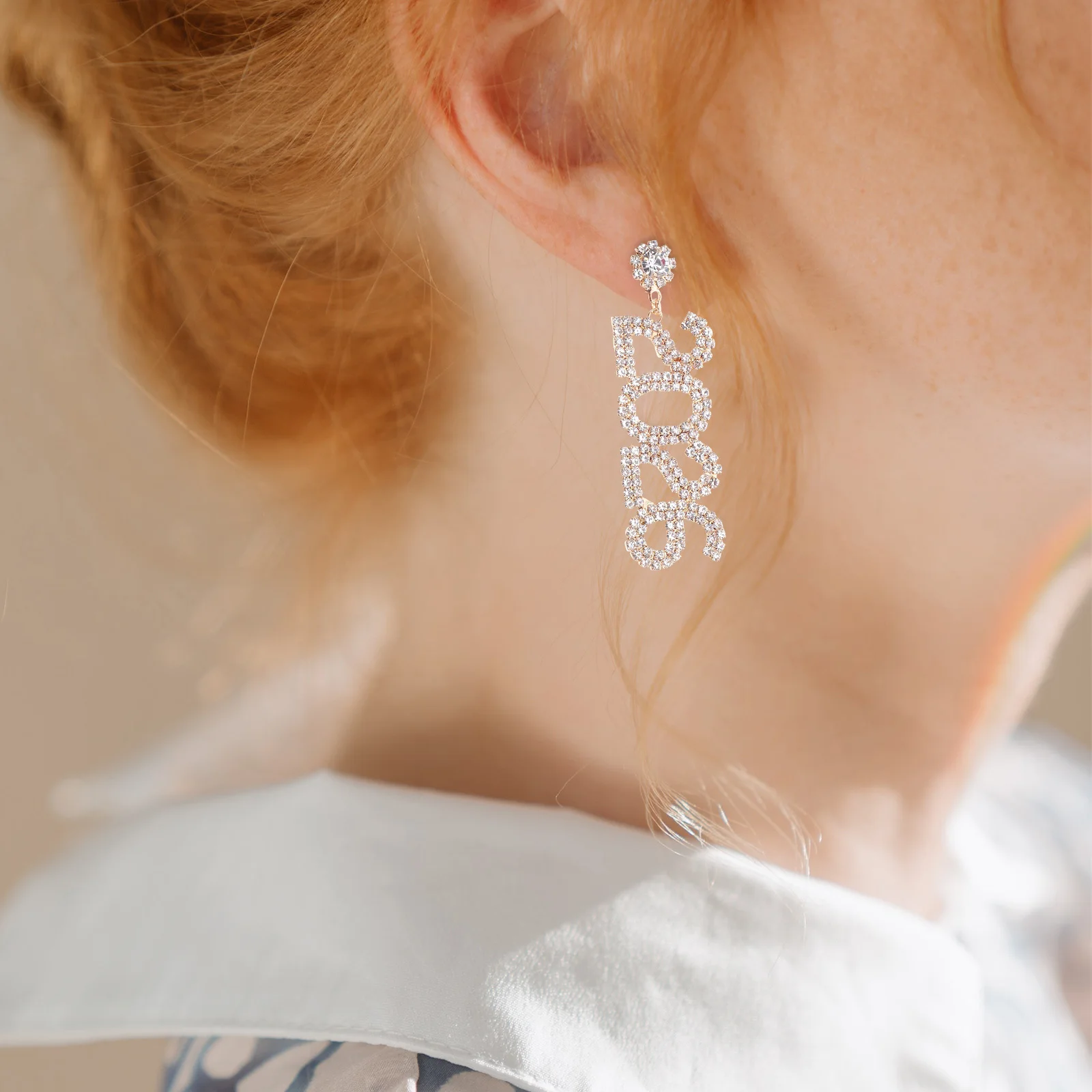 سباركلي حجر الراين 2026 عدد أقراط طويلة استرخى إسقاط أقراط السنة الجديدة حفلة عطلة مجوهرات بيان الملحقات #4