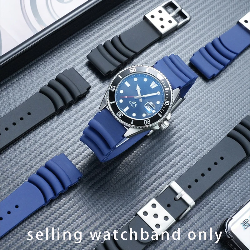 

Силиконовый ремешок для часов Seiko Casio Swordfish MDV-106 MTP-VD01, водонепроницаемый силиконовый браслет Water Ghost Ocean Heart, 20 мм, 22 мм