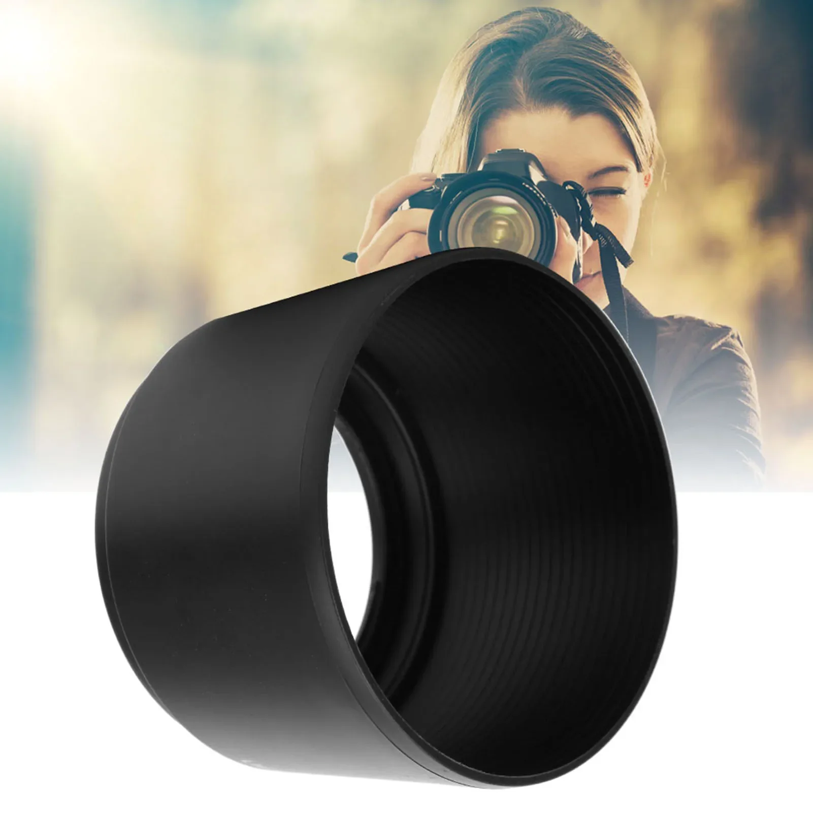 Camera Lens Hood Mount Lens Hood Plastic Lens Hood LH-61E Black Plastic Lens Hood for Olympus 70-300mm f / 4.8-6.7 Cameras