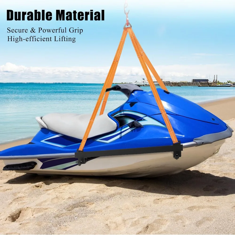 1500 LB Watercraft Lift Sling Thickened Polyester Lifting Straps with Scratch-Resistant Rubber Pads Upgrade Sling for Marine Hoist & Crane - view 2