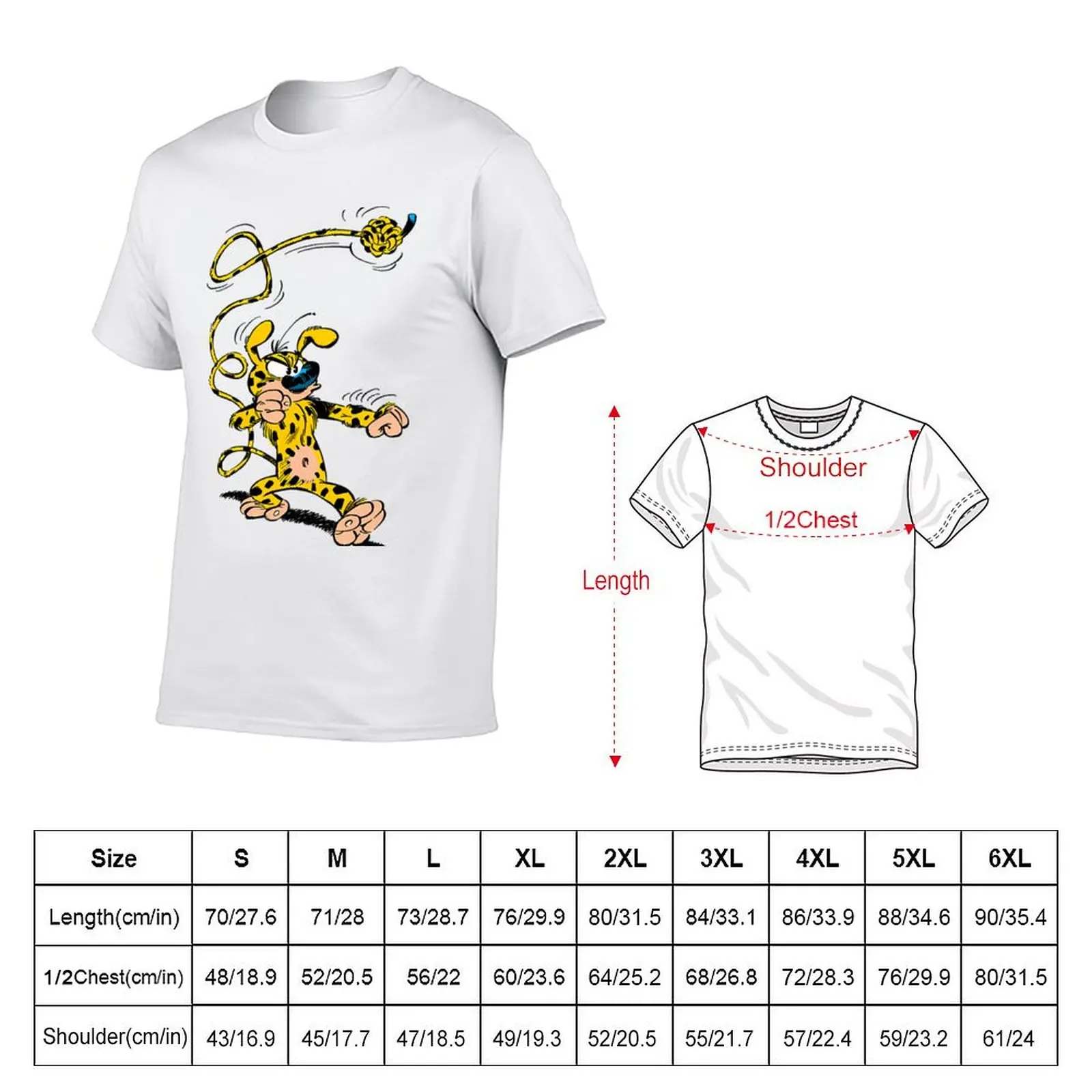 Marsupilami boxing Gaston Lagaffe Movie Cartoon Color Big Ben T-Shirt Classic Graphic Short Sleeve Top
