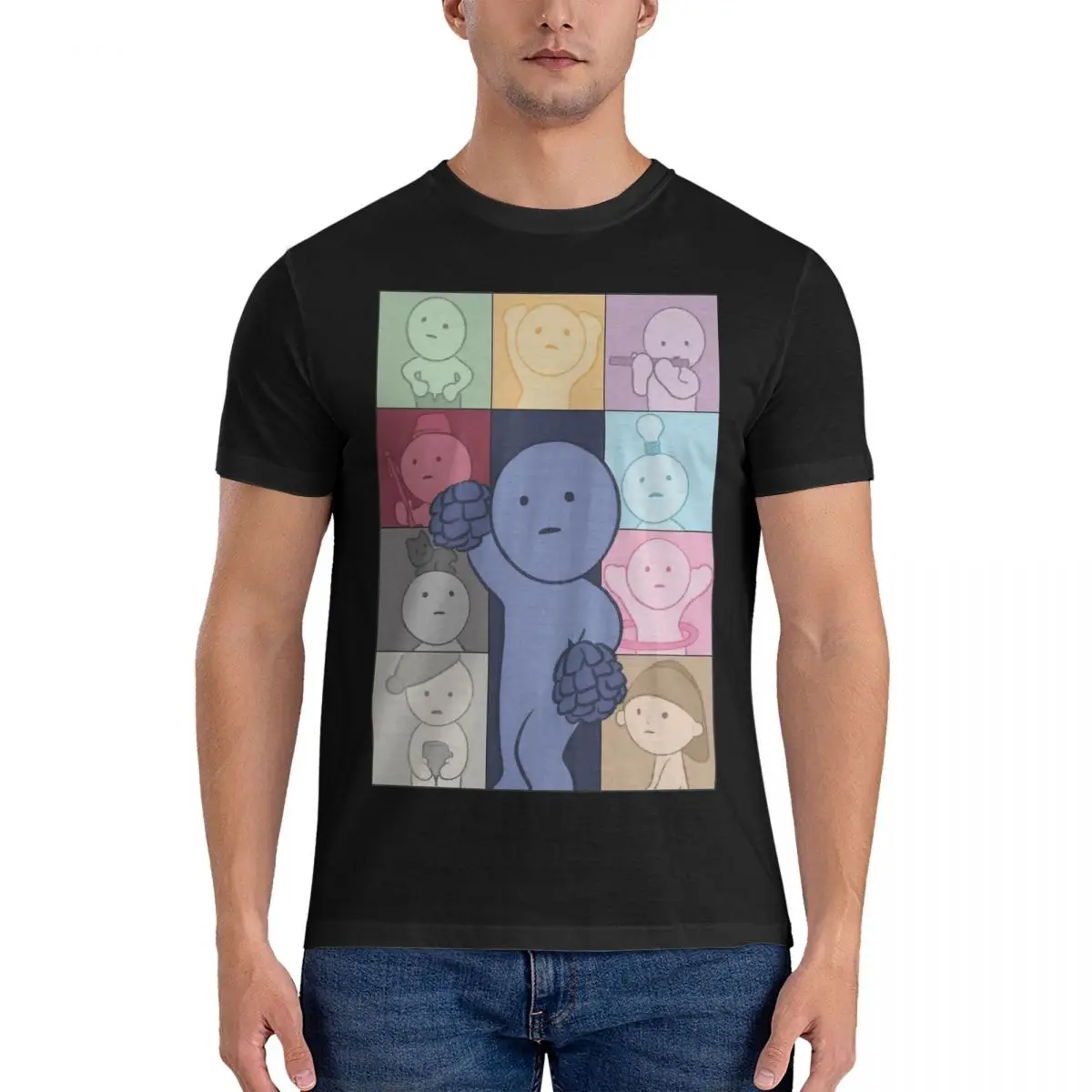 

Smiski Eras Cute Cartoon Print T Shirt Summer Vintage T-Shirts Pure Cotton Harajuku Tee Shirt For Man Short Sleeve Custom Tops