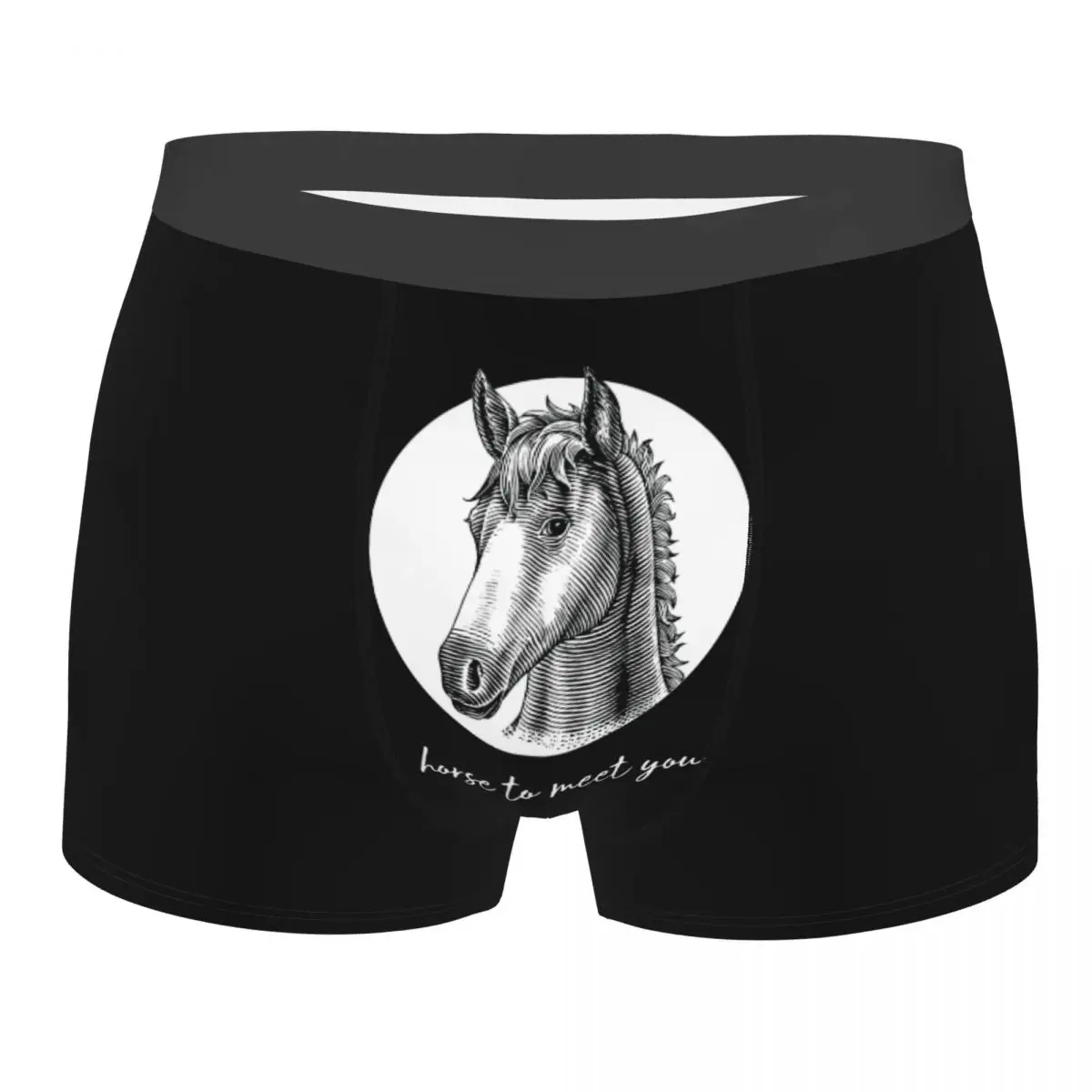 

Sexy Boxer Horse Lover Shorts Panties Briefs Men's Underwear Equestrian Race Racing Soft Underpants for Homme S-XXL