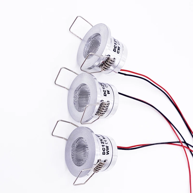 미니 LED 밝기 조절 실내 스포트라이트, 12V, 24V, 1W 매입형 마운트, 28mm 천장 조명, 캐비닛 디스플레이, 캐비닛 조명, 4 개, 6 개, 8 개, 10 개