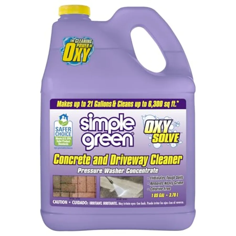 

Simple Green Oxy Solve Concrete and Driveway Pressure Washer Cleaner, Purple, Unscented, 128 Fl.Oz