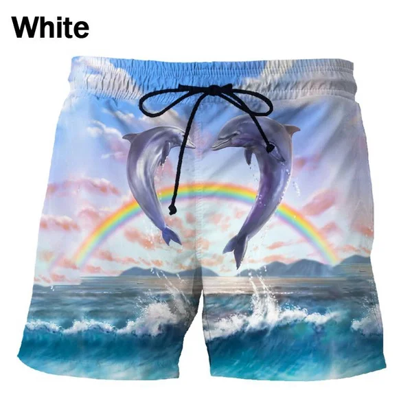 Men Women Fashion Summer Shorts Cute Dolphin 3d Print Casual Shorts