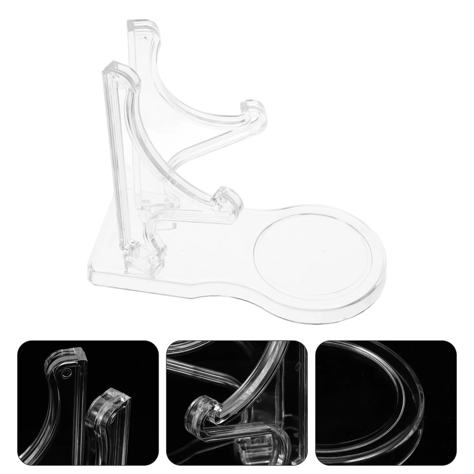 

Clear Acrylic Tea Cup Saucer Display Stand Minimalist Plate Holder for Home Office Countertop Space Saving Decor Easel