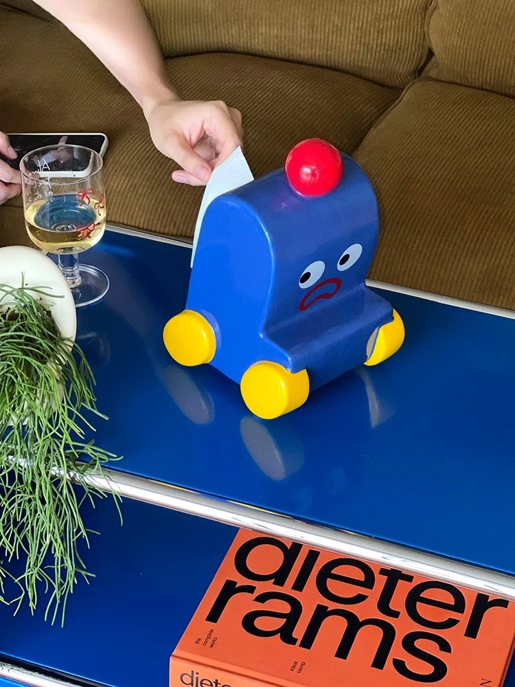 

Big eye car ceramics high-value pumping tissue box, fun storage ornament gift