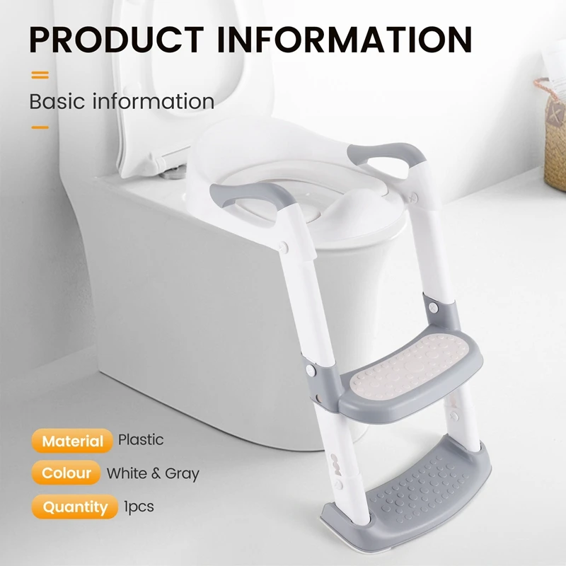 Toilet Potty Training Seat With Ladder, Kids Toddler Training Toilet,Safe Potty Seat With Non-Slip Mat Ladder