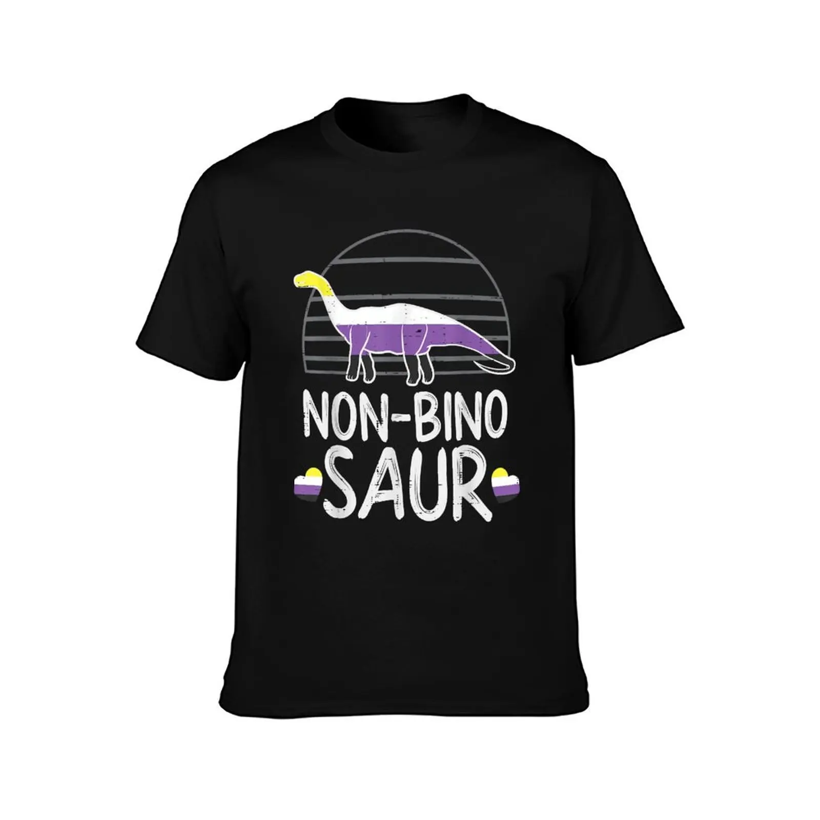 Non Bino Saur Dinosaur LGBTQ Non-Binary Flag Genderqueer T-Shirt Sporty Casual Quick Dry T-Shirt