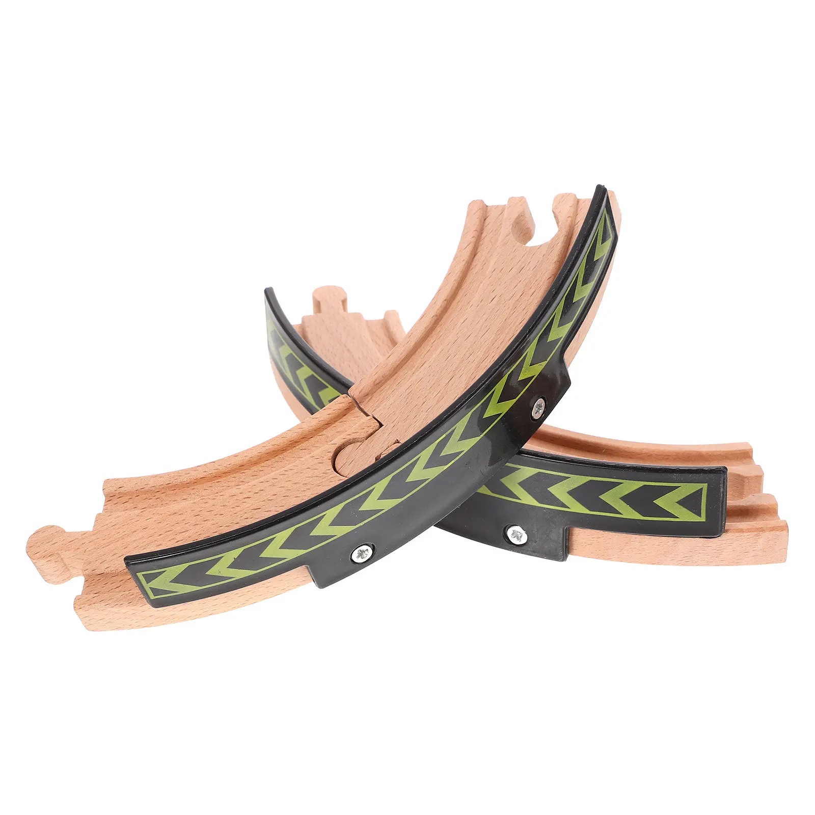 

2Pcs DIY Wooden Train Track Accessories Short Curved Railway Pieces Educational Creative Play for Kids Wooden Train Track