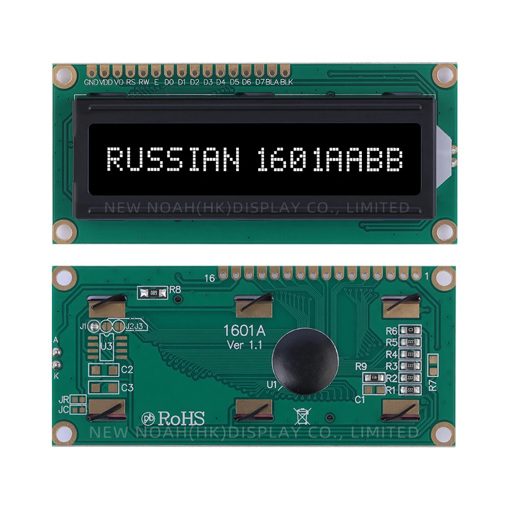 Russian BTN Black Film White 1601A Character LCD Screen 01*16 16 PIN Controller ST7066 1.5 Inches Multi Font Character Screen