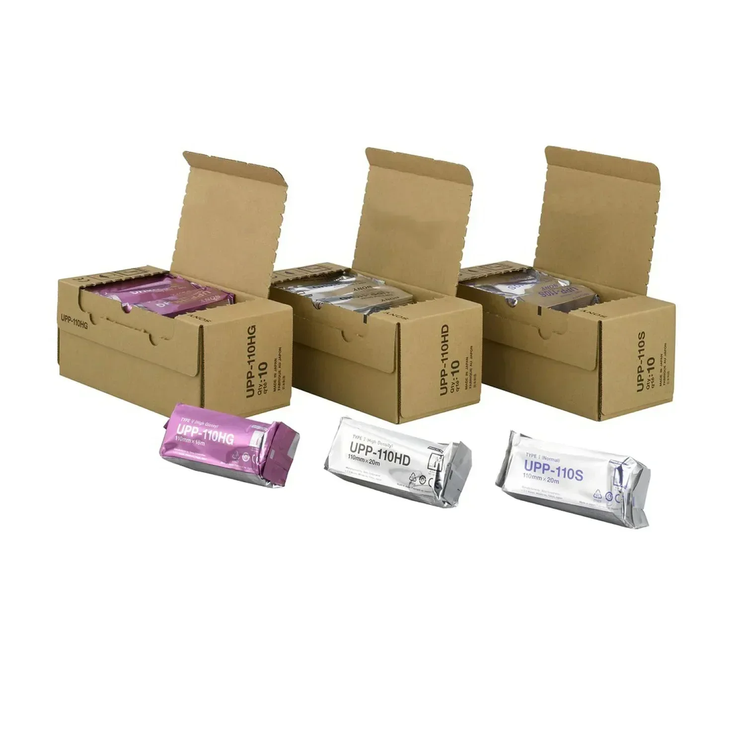 10 rollos de papel de impresión por ultrasonido Compatible con papel térmico altamente brillante UPP-110HG para Sony