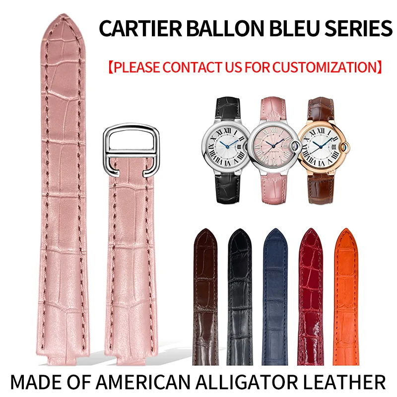 

FOR CARTIER BALLON BLEU DE CARTIER SERIES.HANDMADE GENUINE LEATHER WATCH STRAP FOR BOTH MEN AND WOMEN