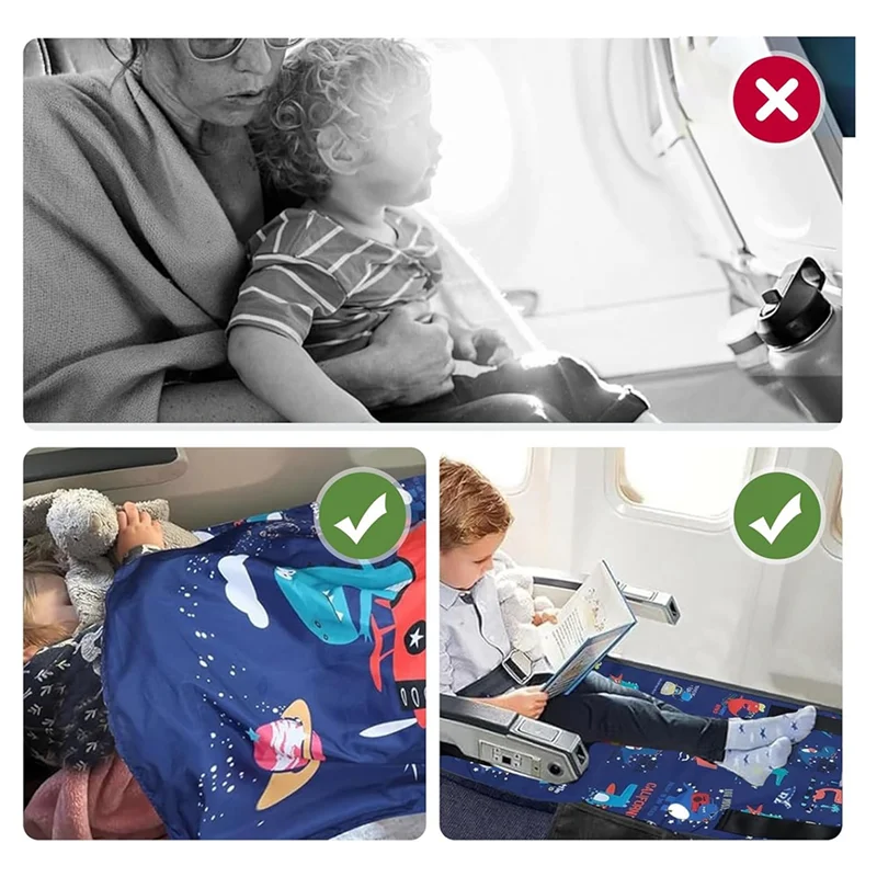 AA01-سرير طائرة للأطفال الصغار، سرير طائرة للأطفال مع لحاف للأطفال، سرير طائرة آمن ومريح للأطفال الصغار، موسع مقعد بطابقين #3