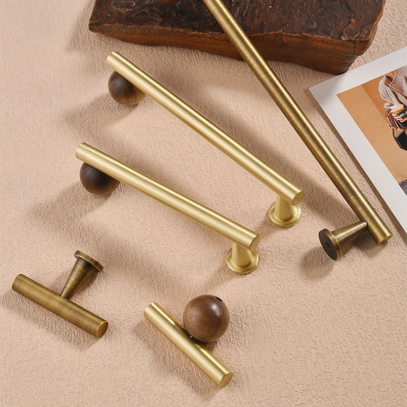 フランス製真鍮ウォールナット木製家具ハンドル ゴールド/ブロ - Furniture And Kitchen Hardware Fitting のレビューと価格