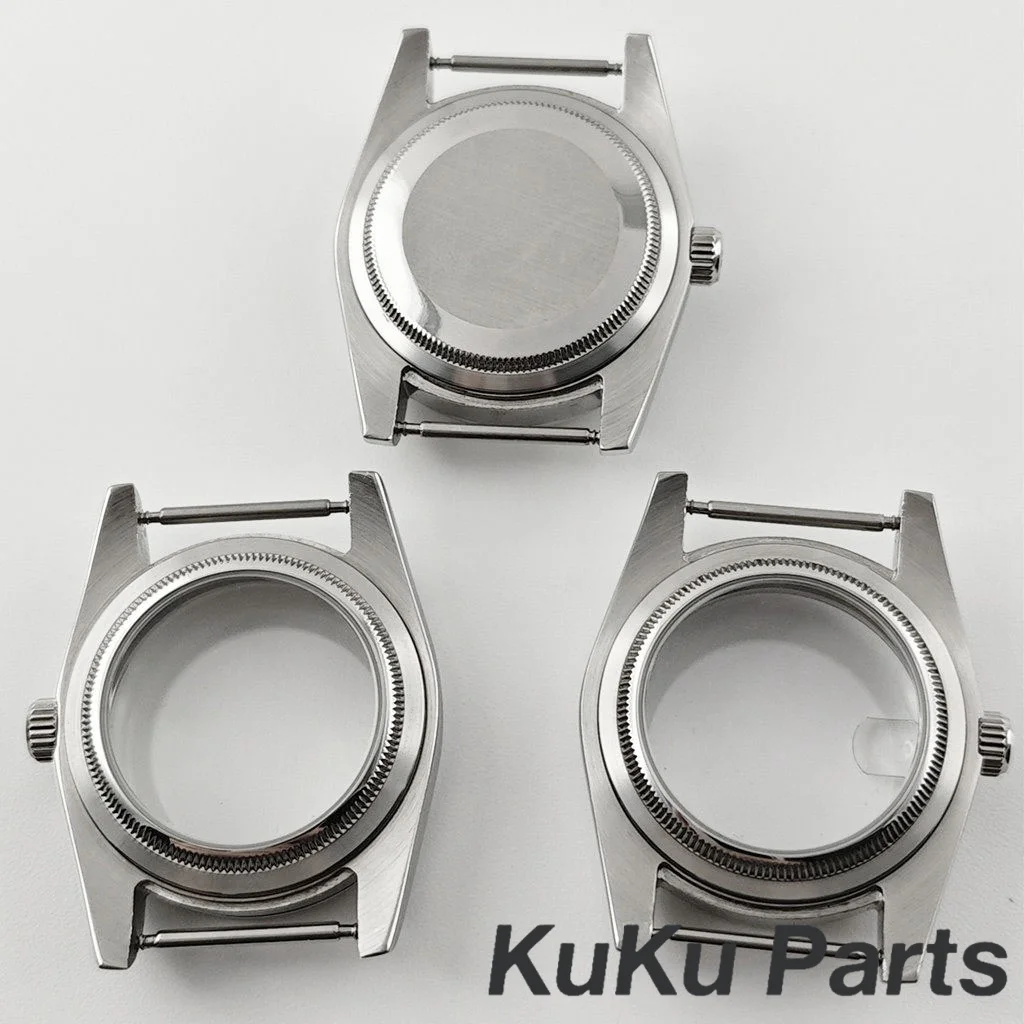 Silber NH35 36 MM/40 MM Hohe Qualität Sapphire Kristall Uhr Fall Wasserdicht Für NH34 NH35 NH36 NH38 NH70 PT5000 ETA 2824 Bewegung