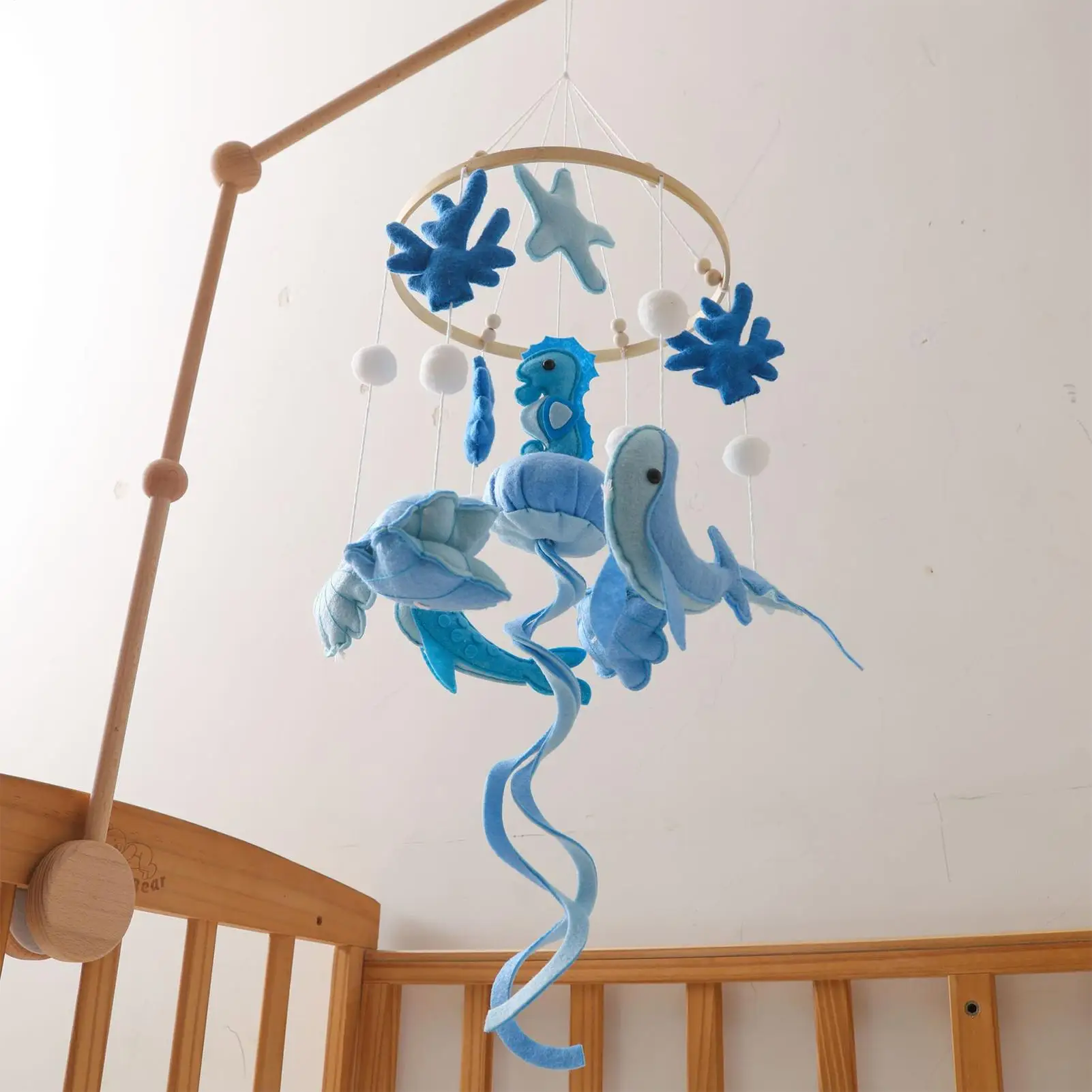 Baby-Mobile für Kinderbett, Kleinkind, beruhigende Bettglocke, Marine-Thema, beruhigende Bettglocke, zum Aufhängen, für Deckendekorateure, Jungen und Mädchen, Foto