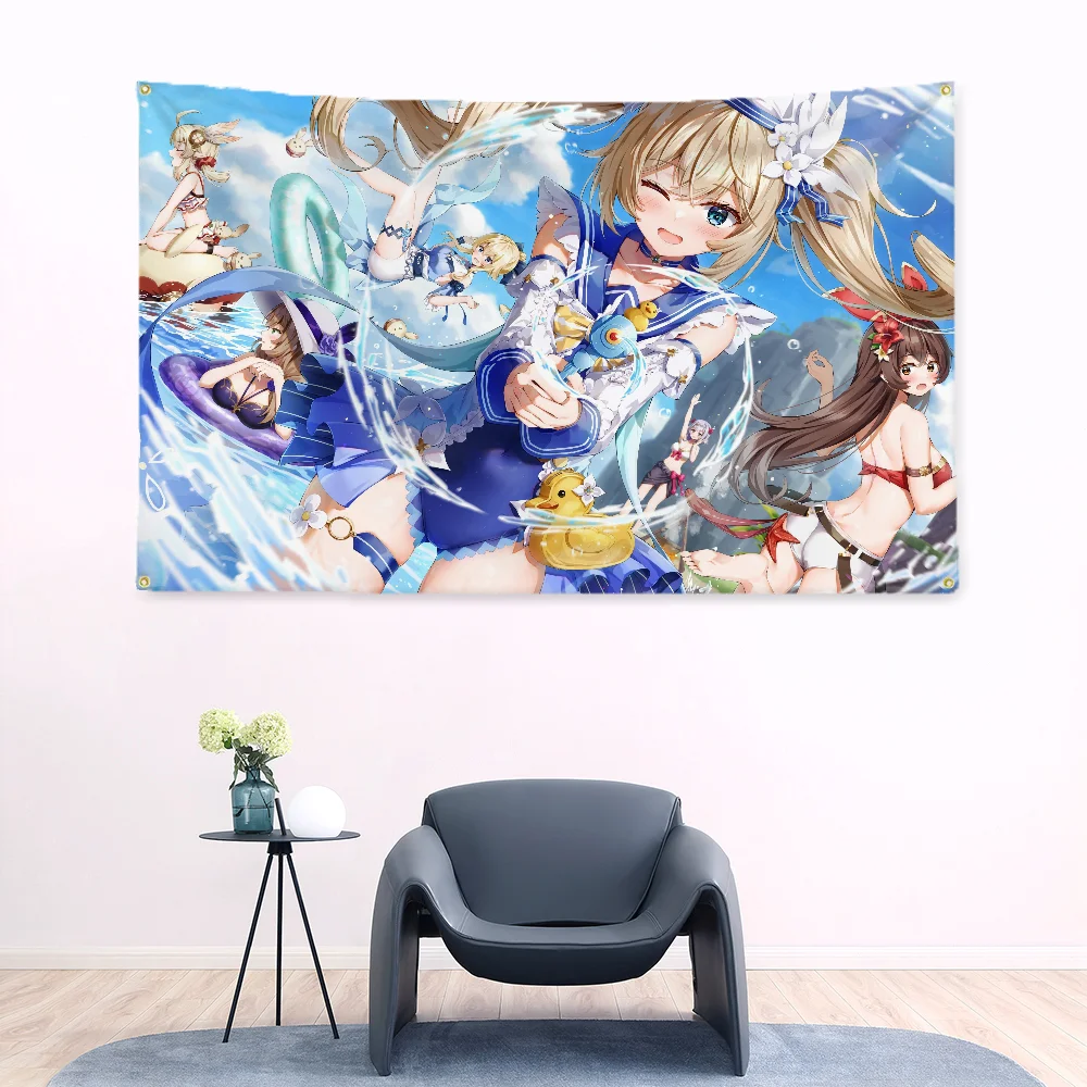 Barbara Pegg Tapestry Flag Room Decorations Home Garden Genshin Impact Outdoor Decor Flags for Bedrooms Cute Flag to Hang