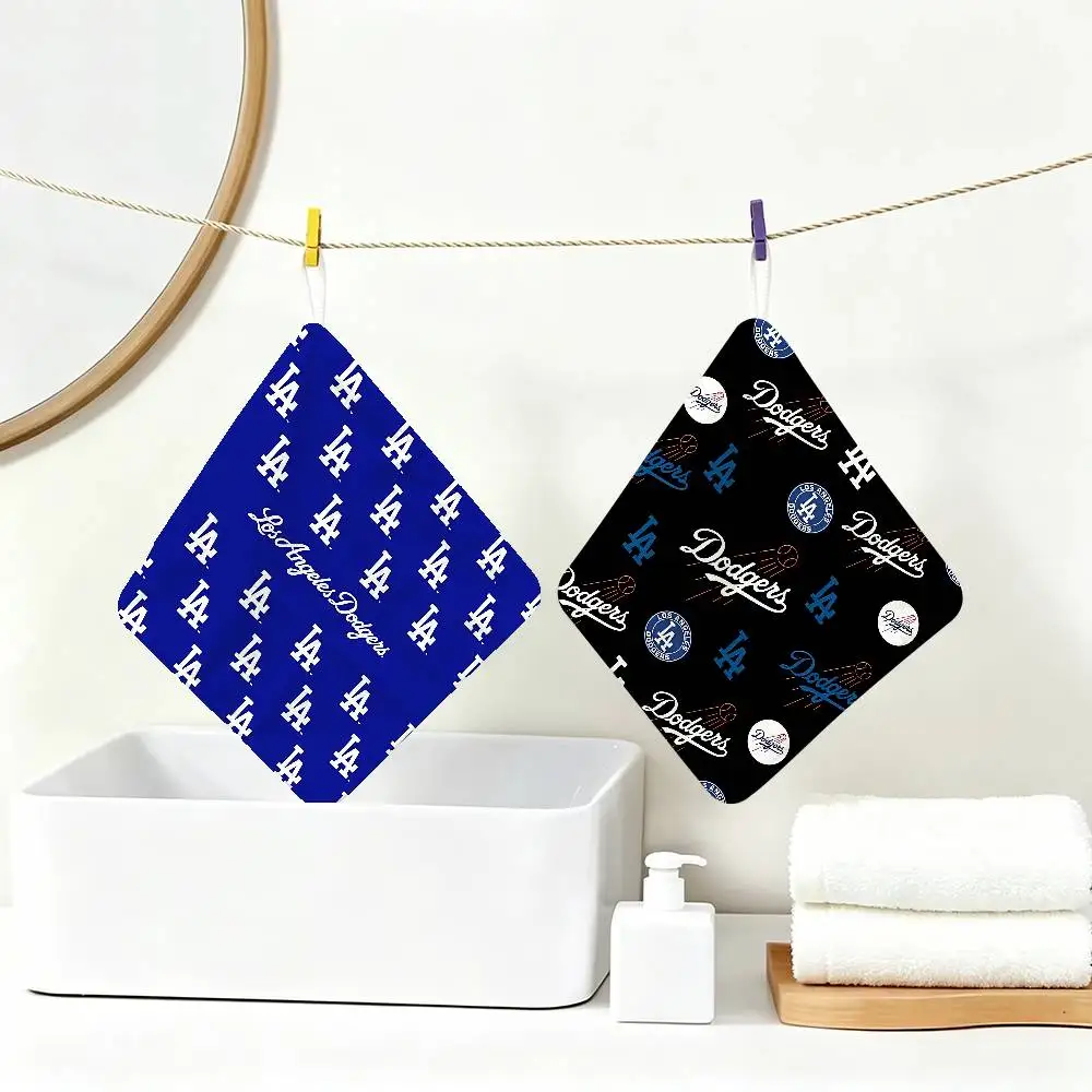 Los Angeles D-Dodgers Polyester Cotton Daily Towel, Hanging Kitchen Hand Wiping Cloth, Durable for Whole House Use