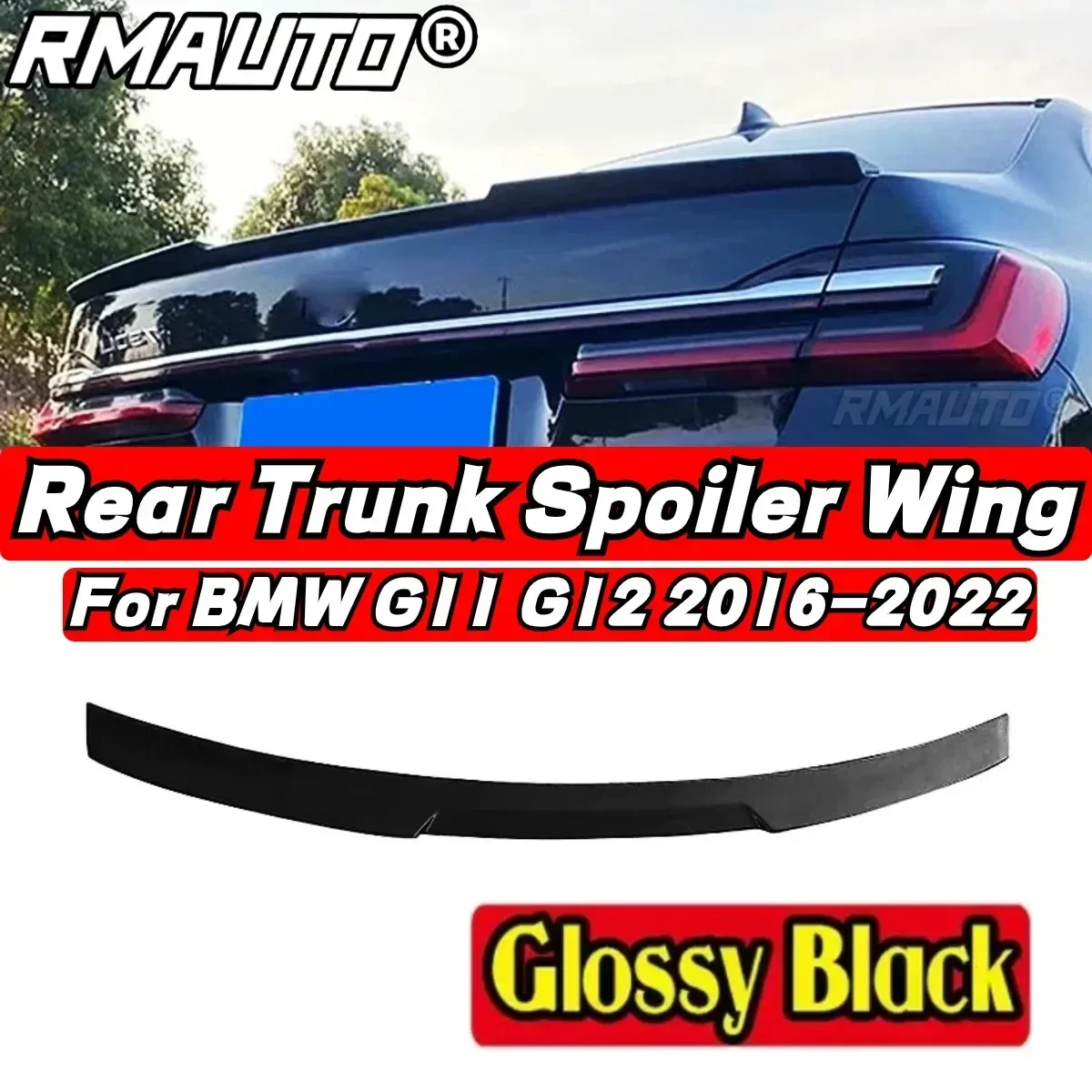 

BMW G11 Car Rear Trunk Spoiler Gloss Black Car Rear Spoiler Wing For BMW 7 Series G11 G12 730i 740i 750i 2016-2022 Glossy Black