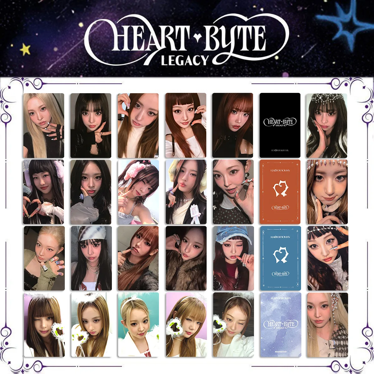 5Pcs/Set Idol Heart Of Woman New Album Heart Byte LEGACY HOW Lomo Cards Postcards Jihyun Chaei Ayne Liri Liuyin H.O.W Fans Gifts