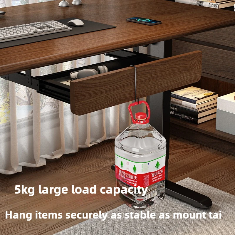 منظم تخزين من الخشب الصلب ذو درج مخفي تحت المكتب لمكتب الكمبيوتر، صينية إضافية خفية قابلة للسحب، خزانة مكتبية غير مرئية