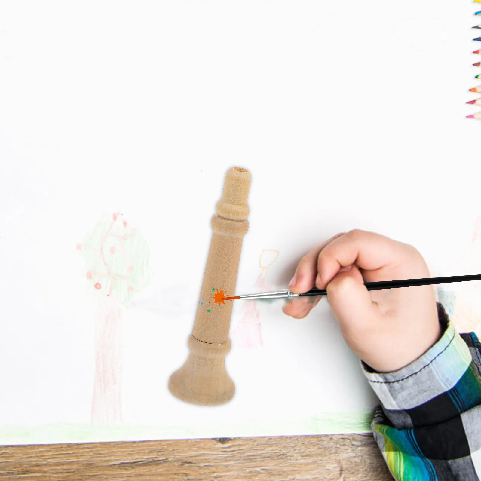 4 قطعة قرون خشبية ذاتية الصنع صديقة للبيئة حرفة خشبية صلبة ممتازة للأطفال مشاريع الكتابة على الجدران اللعب الزينة الزخرفية