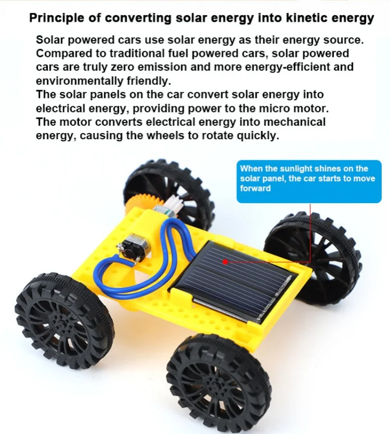 1 قطعة البسيطة تعمل بالطاقة الشمسية لعبة DIY سيارة كيت/الشمسية لوحة تعمل بالطاقة سيارة #5