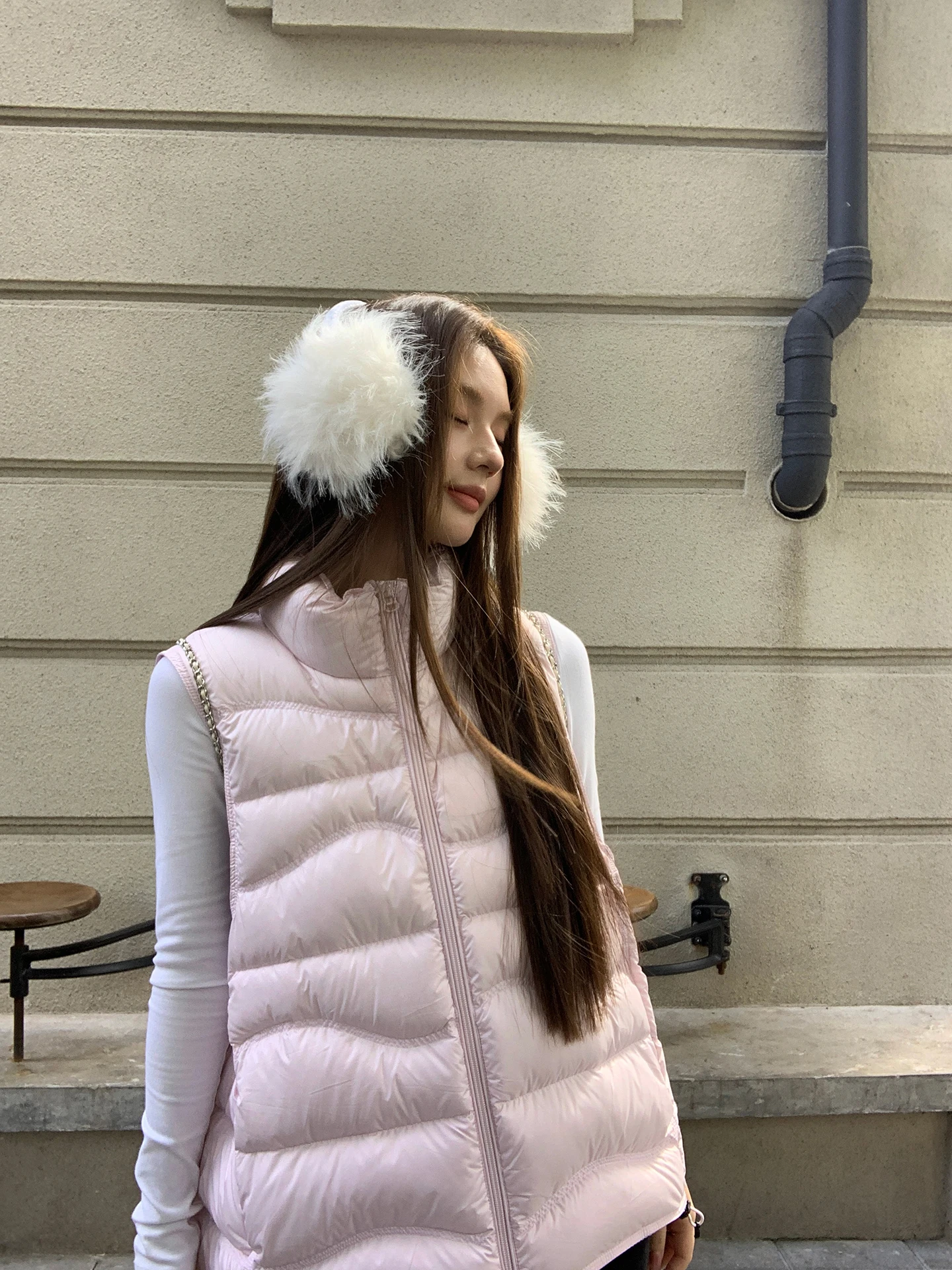 

Розовый пуховый жилет Jaet, женская верхняя одежда, зима 2029, новый жилет небольшого размера, жилет для поездок на работу, длина, застежка-молния