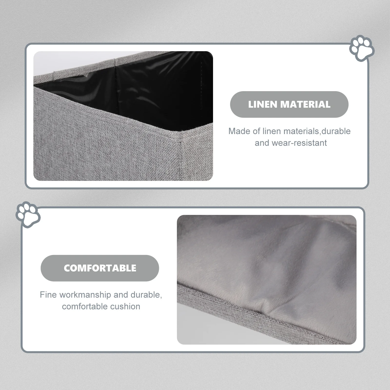 

Foldable Linen Cat House Breathable Pet Sleeping Nest Small Space for Indoor Outdoor Use Multi-Function