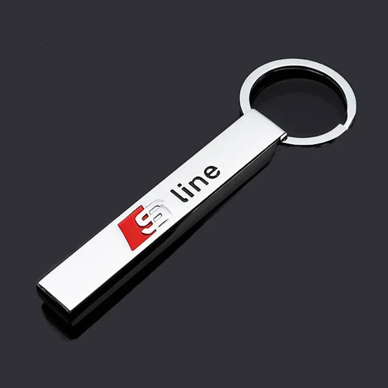 Zinc Alloy Car Logo Key Chain Keyring for Audi A3 A4 A5 A6 A4L A6L S4 S5 S6 S7 Q8 RS4 RS5 RS6 SQ5 SQ7 Quattro Keychain Pendant