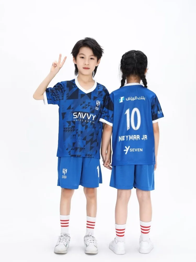 adult children's clothing set Football sport Uniforms boy girl Neymar JR 10 Fans Jersey Training wear games kits Leisure shirt