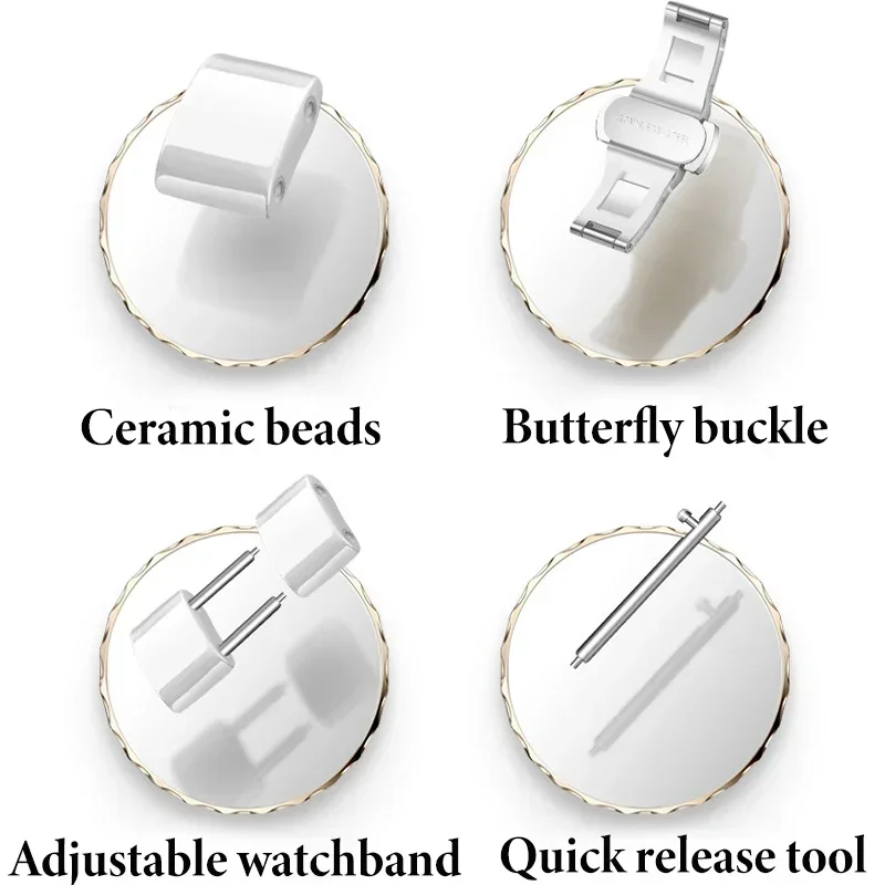 Correa de cerámica + Metal de 18mm para Huawei Watch GT5 Pro, pulsera de lujo de 42mm para Huawei Watch GT5 41mm GT4 41mm, accesorios