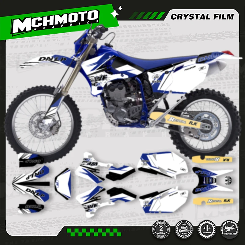 

MCHMFG наборы наклеек для мотоциклов на заказ для YAMAHA 250 450 2003 2004 2005 2006 WR250F WR450F WRF номер имени на заказ