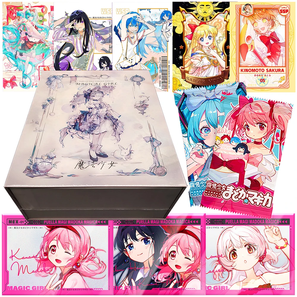 

Коллекционная карта Puella Magi Madoka Magica, изысканная открытка с цветочной каймой, течет песок, милые креативные периферийные устройства для девочек