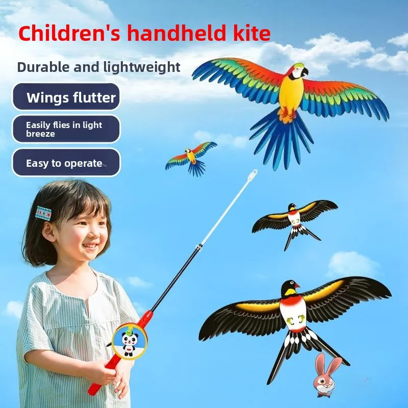 

Handheld Kite Easy to Fly Light Wind New Model Dync Fiing Rod Cartoon Swallow Children's Special Use Kite