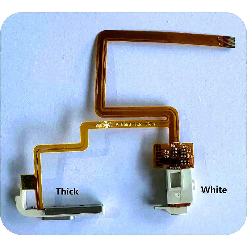 Headphone Jack Audio Flex Cable for iPod Classic 7th Gen 160GB,6th Gen 80GB/120GB,5th/video Gen 30GB - White & Black - Thin