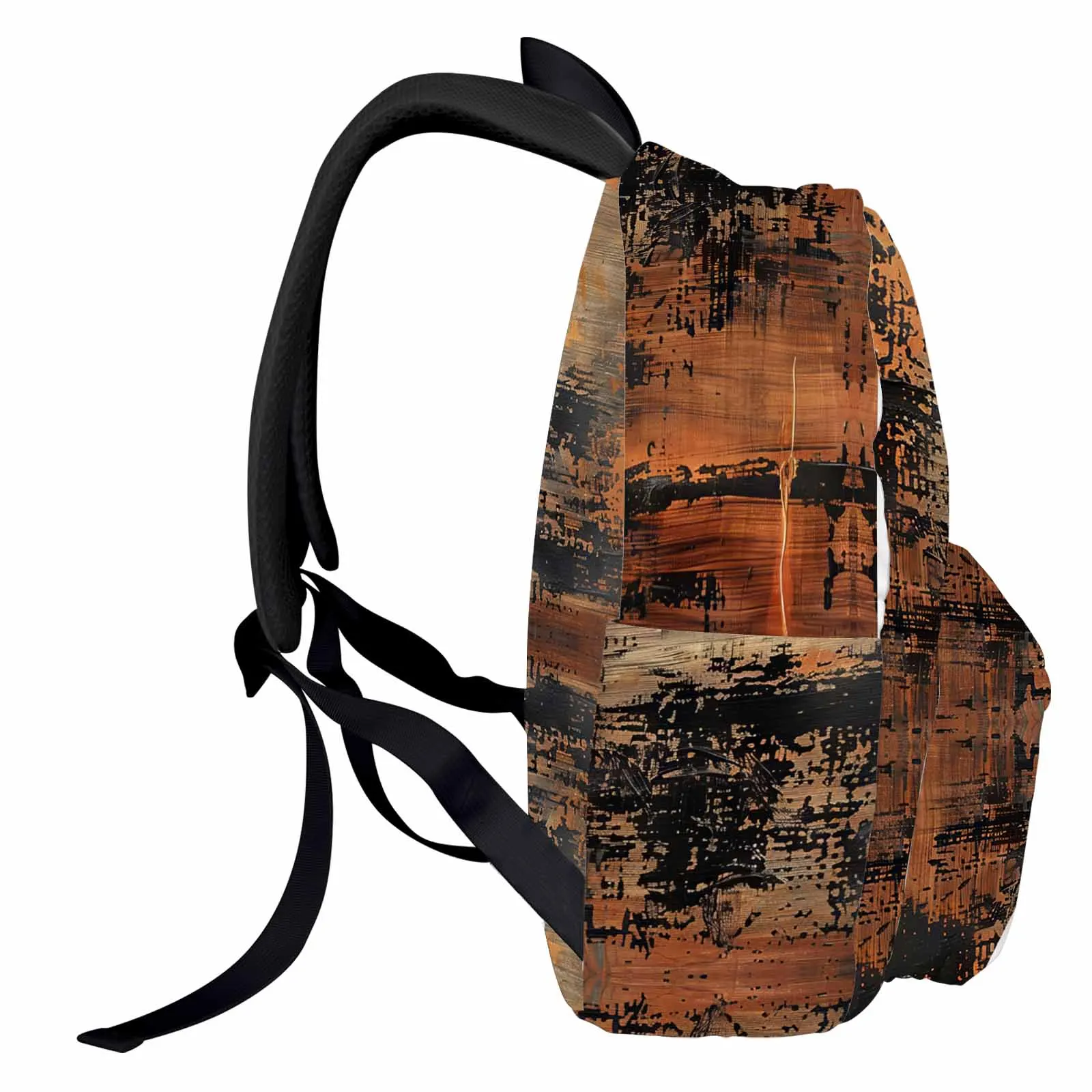 Abstract Painting Graffiti Orange Black Backpack Teenagers Student School Bags Laptop Custom Backpack for Men Women Travel Bag