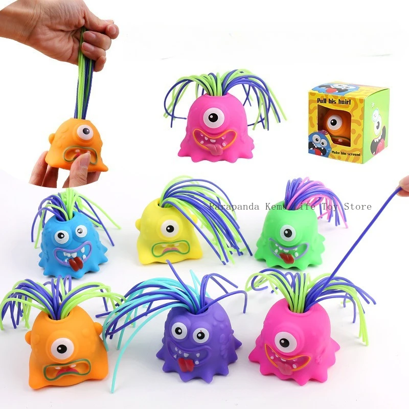 スクイーズトイ プルヘア スクリーミングモンスターおもちゃ 面白いストレス解消 スクイーズトイ バイラル TikTok 子供向けギフト 卸売