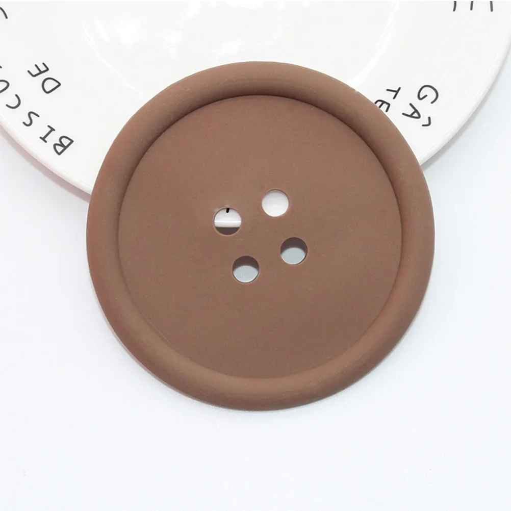 6Pcs Silicone Cup Mats Non-Slip Insulated Round Button Shape Coasters Reusable Heat-Resistant Cup Cushion for Home Office Desk