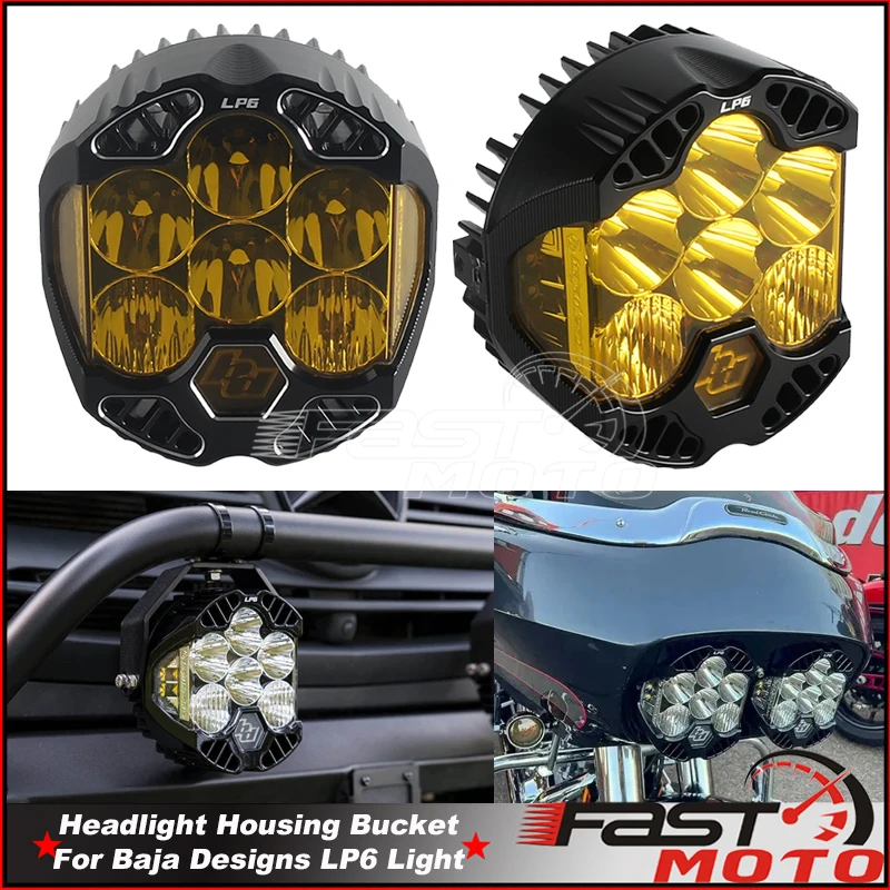 For Harley Street Glide Road King Car Wrangler JK Off-Road UTV For Baja Designs LP6 Pro LED Auxiliary Light Replacement Cover