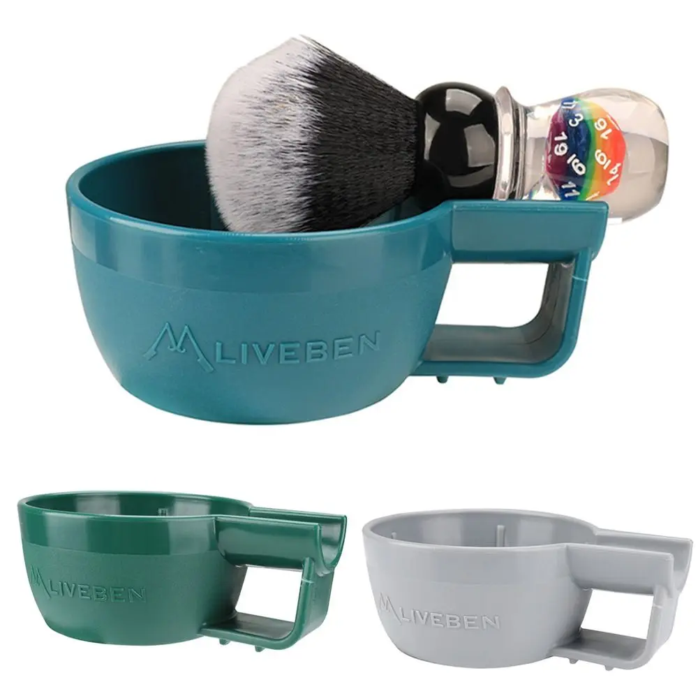 Convenient Reusable Shaving Foam Bowl Portable Plastic Rim Shaving Mug Handheld Wide Mouth Shave Cream Cups Home