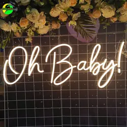 Oh bebê sinal de néon personalizado para decoração de parede de festa, decoração personalizada luz de casamento, sinal led personalizado para crianças presentes de chá de bebê casa