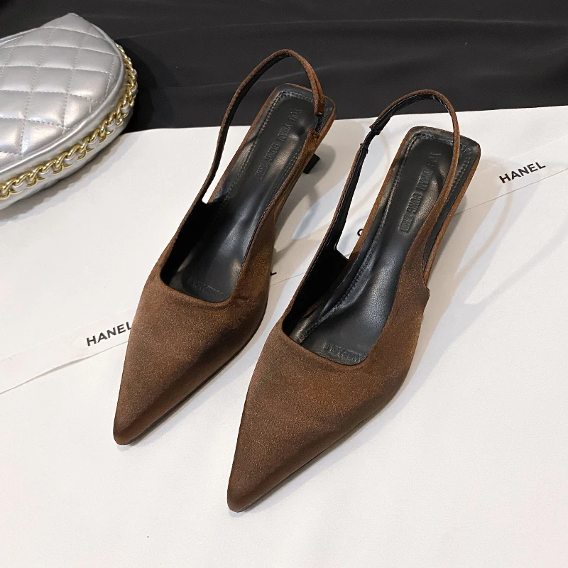 صنادل نسائية صيفية بكعب رفيع لعام 2025 أحذية Singbacks بمقدمة مدببة أحذية نسائية أنيقة متجرد للحفلات Sandalias للسيدات #4