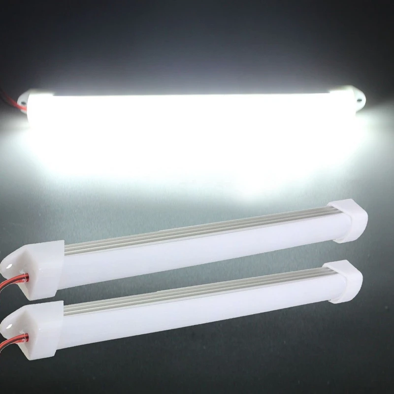 10X 12V Car LED SMD Interior Light Bar Tube Strip Lamp Van Boat Caravan Motorhome Cold White