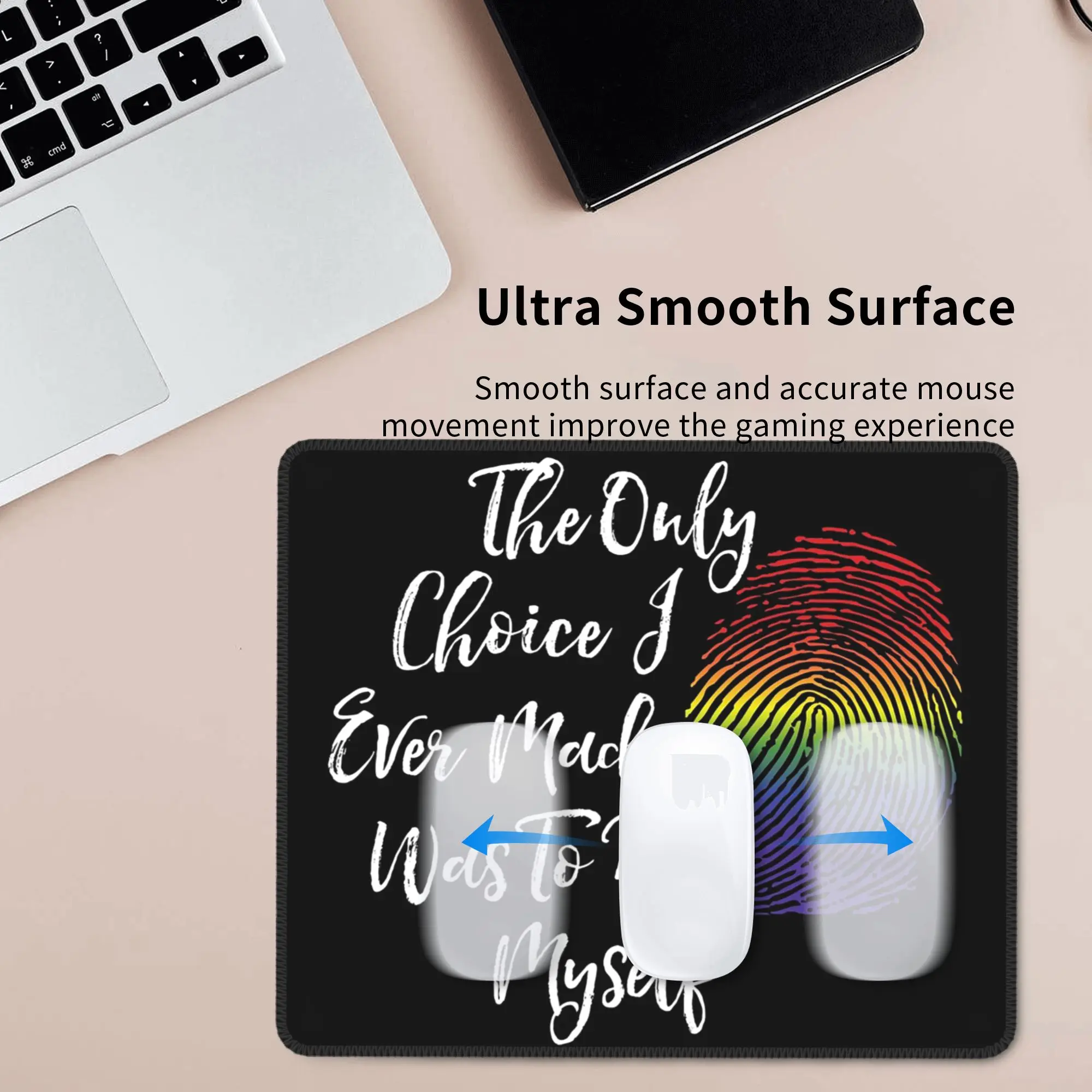 Faux Glitter Rainbow Pride Flag LGBT Gay Lesbian Mouse Pad Computer Keyboard Mouse Mat PC Laptop Desk Mat Accessories Table Mats