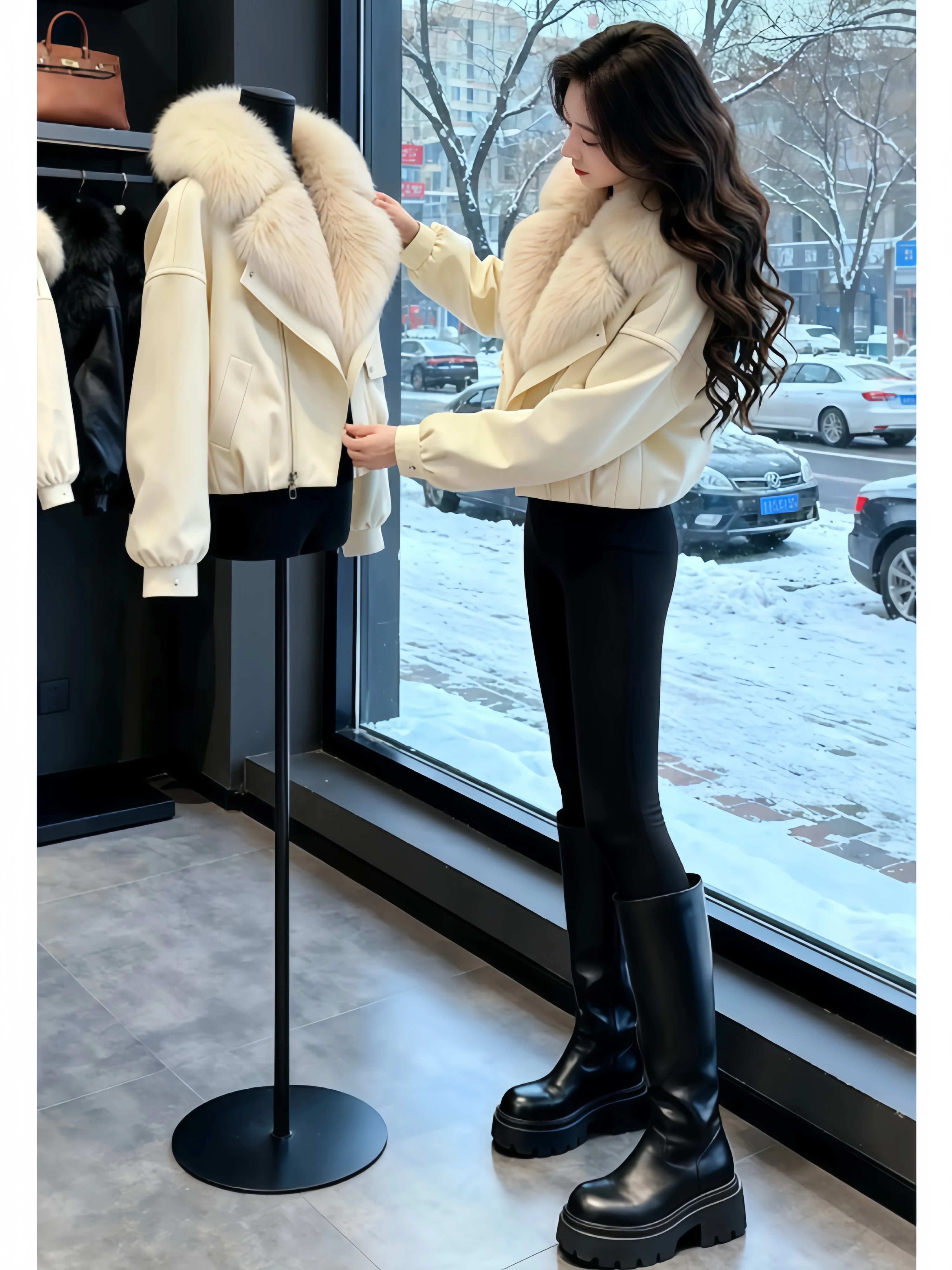 

Short Quilted Jacket Women's Fashion Fall Winter Khaki Color Style Coat Thickened Cotton 96% plus Size Korean Style